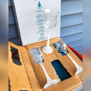 PartyLite 🔥 1990's Vintage Frosted Stem Glass Votive Tealight Holders- set of 3